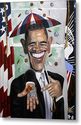 President Barock Obama Change Metal Prints