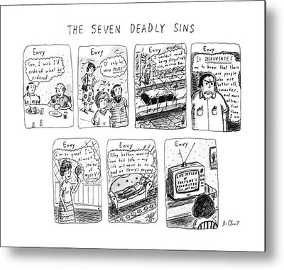 Seven Deadly Sins Drawings Metal Prints