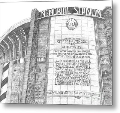 Baltimore Orieols Stadium Drawings Metal Prints