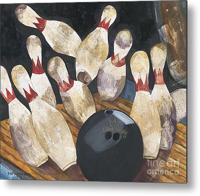 Bowling Alley Paintings Metal Prints