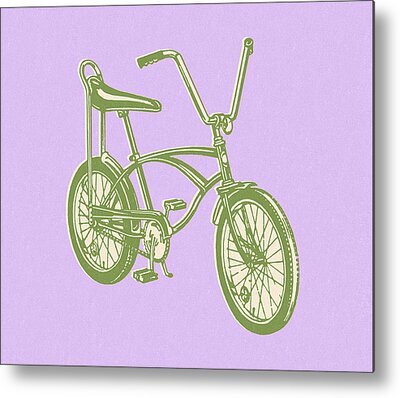 Old Bicycle Drawings Metal Prints