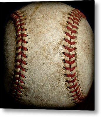 Baseball Stitch Metal Prints