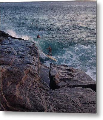 Surfing Metal Prints