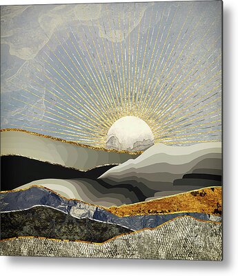 Textured Landscapes Digital Art Metal Prints