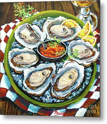 Louisiana Oysters Metal Prints