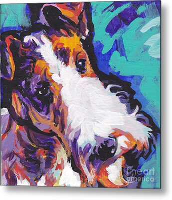 Wire Fox Terrier Paintings Metal Prints