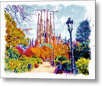 La Sagrada Familia - Park View Digital Art by Marian Voicu