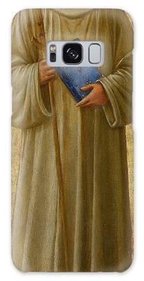St. Romuald Saint Male Full Length Portrait Bible Book Staff Cross Paintings Galaxy Cases