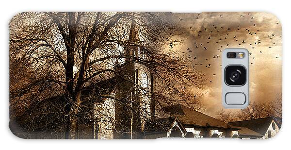 Haunted Church With Storm Clouds Galaxy Cases