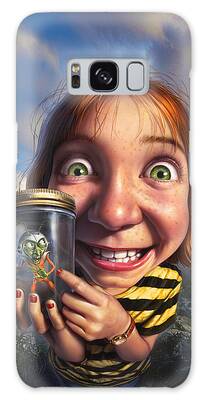 Big Eyed Girl Paintings Galaxy Cases