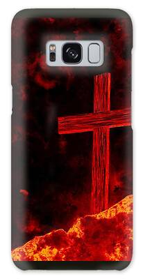 The Wooden Cross Mixed Media Galaxy Cases