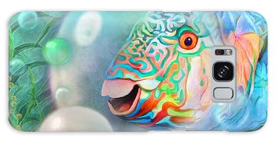 Parrot Fish Mixed Media Galaxy Cases