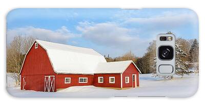 Red Barn In Winter Photos Galaxy Cases