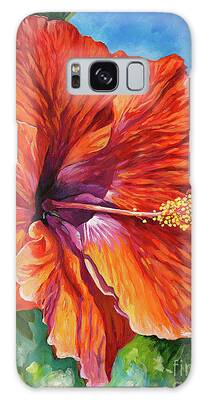 Red Hibiscus Galaxy Cases