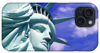 Liberty Statue Mixed Media iPhone Cases
