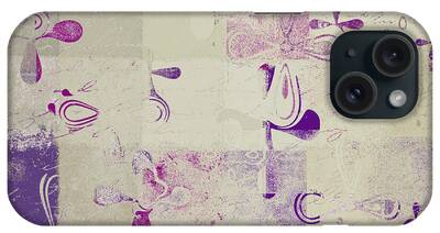 Purple Abstract Beige Digital Art iPhone Cases