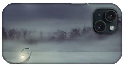 Fishing In The Fog Digital Art iPhone Cases