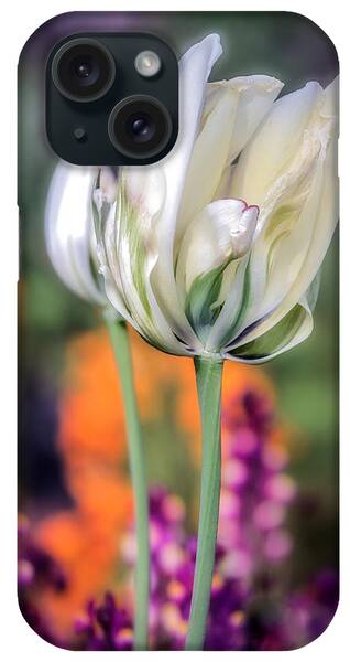 White Tulip Splash Of Color iPhone Cases