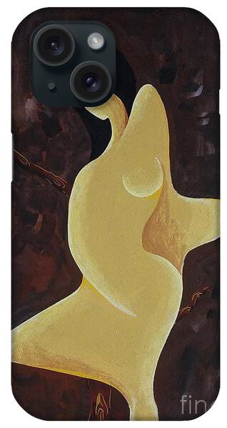 Nude Woman Abstract Leaning Standing Waiting Minimal Outline Flowing iPhone Cases