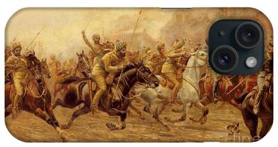 The Charge Of The Bengal Lancers At Neuve Chapelle iPhone Cases