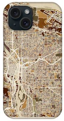 Portland City Map iPhone Cases