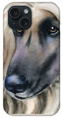 Afghan Hound Watercolor iPhone Cases