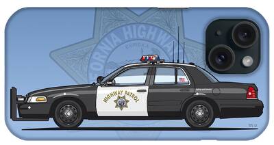 Police Cruiser Digital Art iPhone Cases