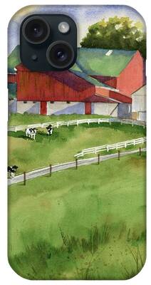 Farm Building Paintings iPhone Cases