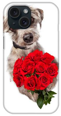 Designs Similar to Cute Dog With Dozen Red Roses