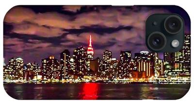 New York City Skyline At Night iPhone Cases
