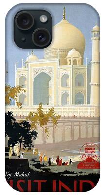Taj Mahal Paintings iPhone Cases