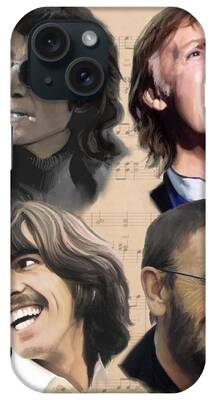 Digital Beatles The Beatles Musicians John Lennon Paul Mccartney Ringo iPhone Cases