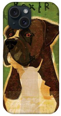 Dog Boxer Dog Digital Art iPhone Cases