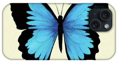 Blue Swallowtail Mixed Media iPhone Cases