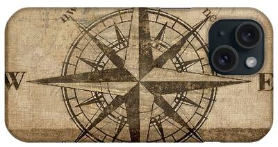 Compass Rose Mixed Media iPhone Cases