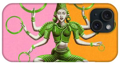 Hindu Goddess Drawings iPhone Cases