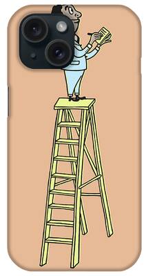 Standing On Ladder iPhone Cases