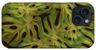 Lush Green Mixed Media iPhone Cases
