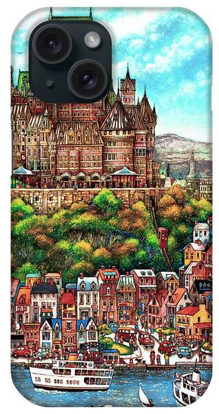 Quebec Cities Paintings iPhone Cases