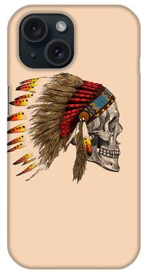 Indian Cherokee Digital Art iPhone Cases