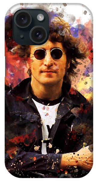 John Lennon Collectible Digital Art iPhone Cases