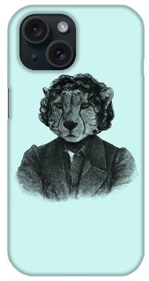 Cheetah Digital Art iPhone Cases