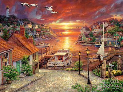 New England Village Paintings Posters