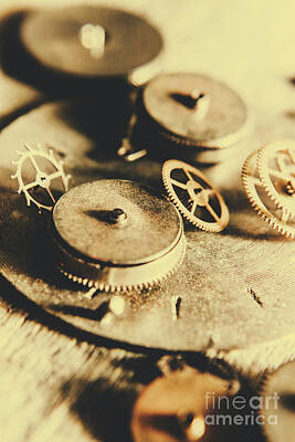 Antique Clock Gears, Cog And Parts by Melissa Ross