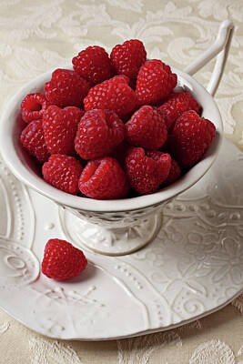 Raspberries Fruit Cup Food Berry Posters