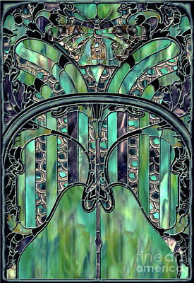 Turquoise Stained Glass Posters