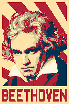 Poster 13 x 13 cm Ludwig Van Beethoven di Marie-Armelle Borel Nuovo Poster Artistico Stampa Artistica Professionale