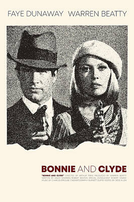 Bonnie and Clyde Gangsters BW Poster Carry 