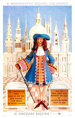LONDON ST PAUL'S CATHEDRAL VINTAGE RETRO RAILWAY TRAVEL POSTER ART ADVERTISING