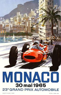 AV43 Vintage 1957 Monaco Grand Prix Motor Racing Poster Re-Print  A2/A3
